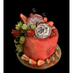 Single tier watermelon cake