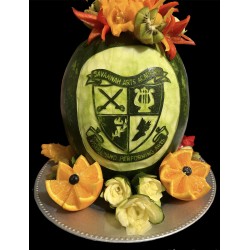 Large watermelon carving with garnishments