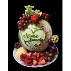 Large watermelon carving with small platter