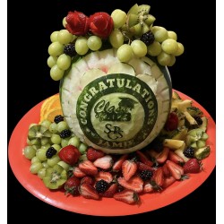 Large watermelon carving with Medium fruit platter